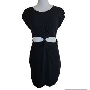 Forever 21 Black Dress Cut Out Knotted Tied Front - Size Small